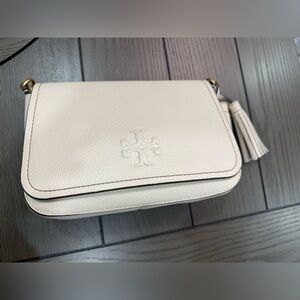 Tory Burch Ivory Crossbody Bag with Tassel